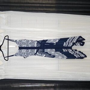 Lane Bryant Navy & White Sleeveless Handkerchief Dress Size 18/20